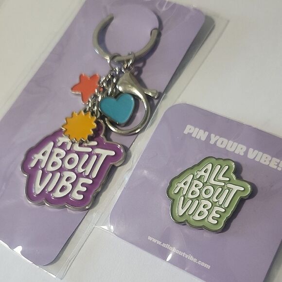 All About Vibe Keychain and Pin Set - Picture 2 of 3